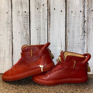 Buscemi Red Leather 100MM Shoes Hi Top